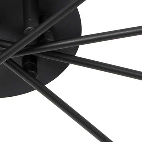 Plafon art deco czarny przydymione szkło 8-źródeł światła - Athens