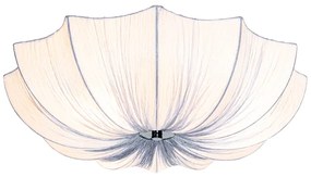 Designerska lampa sufitowa szara jedwab 52 cm 3-światła - Plu