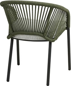 Zielone metalowe tapicerowane krzesło ogrodowe Novella – House Nordic