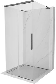 Mexen Rox-3S L kabina prysznicowa 3-ścienna rozsuwana 120 x 120 cm, transparent, gun gray szczotkowany - 8C2L-120-120-66-00-3S