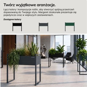 Wysoka donica zewnętrzna - osłona na rośliny Margaret H, 100 x 38 x 100 cm, kolor czarny