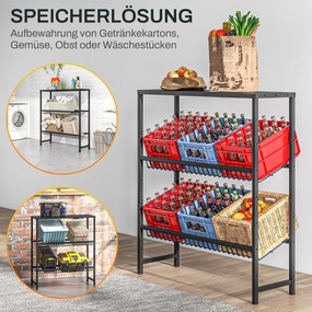 HOMCOM Regał magazynowy, regulowana wysokość, solidna metalowa konstrukcja, design oszczędzający miejsce, udźwig 210 kg, czarny