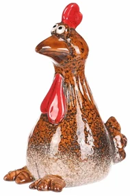 Dekoracja ogrodowa na płot Hen, 8 x 8 x 16 cm,ceramiczna, 16 cm