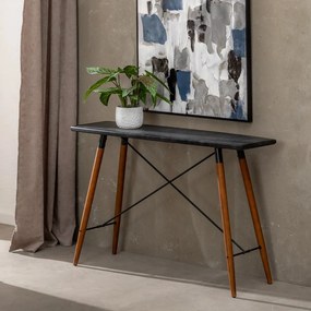 Czarna metalowa konsola 38x120 cm Oslo – Ixia