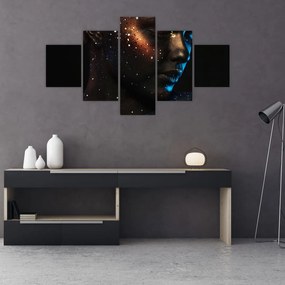 Błyszczący obraz kobiety (125x70 cm)