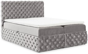 Jasnoszare łóżko pikowane z pojemnikiem 5 rozmiarów S1-C39