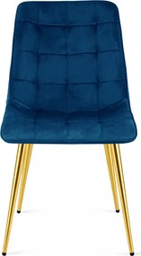 Granatowe pikowane krzesło w stylu glamour S6-P09