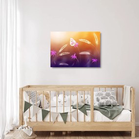 Obraz na szkle - Różowy motyl (70x50 cm)