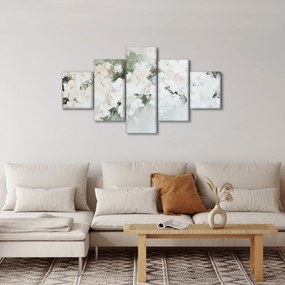 Obraz - Abstrakcja białych kwiatów (125x70 cm)