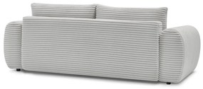 Jasnoszara sztruksowa rozkładana sofa 257 cm Lucien – Bobochic Paris