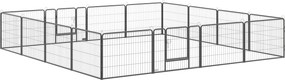 PawHut kojec dla psa, płot dla szczeniąt, dla psa na zewnątrz, krata z 2 drzwiami stalowo-szarymi, 16 segmentów 60 cm wysokości
