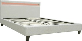 Łóżko z kręconej tkaniny „Maria” z LED 160 x 200 cm - Kremowe