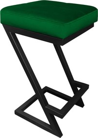 Hoker ZETA krzesło barowe tkanina Welur podstawa metalowa LOFT : Kolor Stelaża - Czarny , Kolor tkaniny - VELVET - MG25