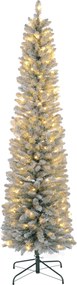 HOMCOM Choinka 210 cm, Girlanda LED, Sztuczne Gałęzie, Ognioodporne, Metalowa Podstawa, Zielony | Aosom PL