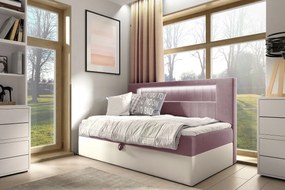 Różowe jednoosobowe łóżko kontynentalne 3 rozmiary K8-M02