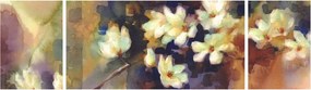Obraz - Białe magnolie, malarstwo (170x50 cm)