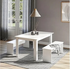 Stół jadalny biały 137.6x92.8x73 sentio