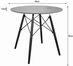 TODI Stół Okrągły 80cm - dąb