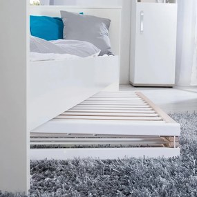 Biało-naturalne łóżeczko na kółkach 60x120 cm Fold up – Roba