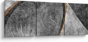 Obraz - Abstrakcja w betonie (z zegarem) (90x30 cm)