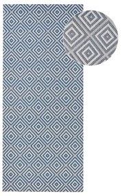 Niebieski chodnik odpowiedni na zewnątrz NORTHRUGS Karo, 80x200 cm