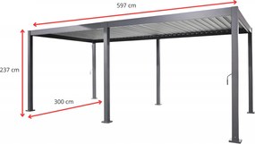 Pergola ogrodowa lamelowa 3x6 m antracyt XT-3652 regulowany dach