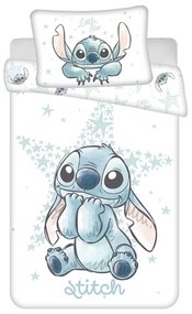 Biała bawełniana pościel dziecięca do łóżeczka 100x135 cm Lilo and Stitch "White Star" – Jerry Fabrics