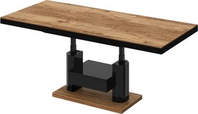 Nowoczesny ławostół z półką i szufladą Quadro Max Hubertus dąb/czarny