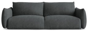 Ciemnoszara rozkładana sofa z tkaniny szenilowej 230 cm Leila – Makamii