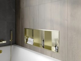Mexen X-Wall-R półka wnękowa z kołnierzem i półką 90 x 30 cm, złota szczotkowana - 1950903010S