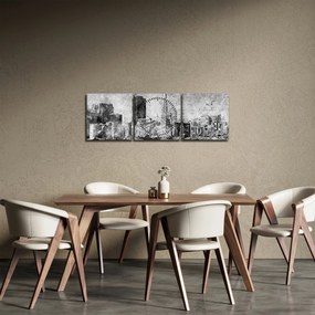 Obraz - Miasto sztuki kawowej (z zegarem) (90x30 cm)