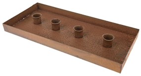 Metalowy stojak na świece Rustik, 33 x 2,5 x 15 cm, 33 cm