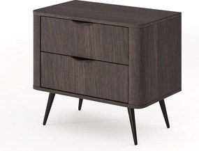 Stolik nocny, dąb Dunin w połączeniu z czernią, 63,2 x 55,3 x 38 cm