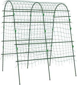 Outsunny Trellis, Podpora dla roślin pnących, Regulowane szpaler, Siatka roślinna, Konstrukcja roślinna do ogrodu, balkonu, stal, zielony, 144 x 167 x 206 cm