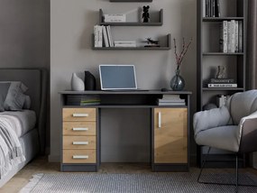 Biurko z szufladami antracyt + dąb artisan S1-D10