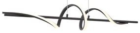 Designerska lampa wisząca czarna 110 cm z wbudowanymi diodami LED z 3-stopniową regulacją ściemniania - Wokkel