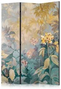 Parawan dwustronny Kwiaty 135x172 cm 3-częściowy szary ARTGEIST B
