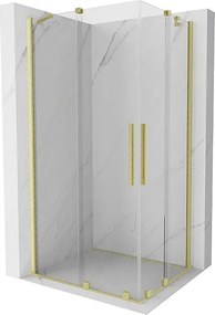 Mexen Velar Duo kabina prysznicowa rozsuwana 100 x 90 cm, transparent, złota szczotkowana - 871-100-090-02-55