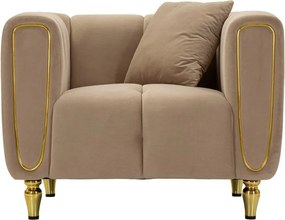 Szarobrązowy aksamitny fotel Alma – Mauro Ferretti