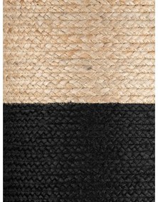 Czarno-naturalny puf Juta Gold Black – Hanse Home