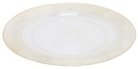 Transparentny podtalerz ze złotym dekorem, Ø 33 cm