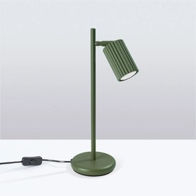 Lampa biurkowa KARBON zielona oliwka ryflowana SOLLUX  LIGHTING