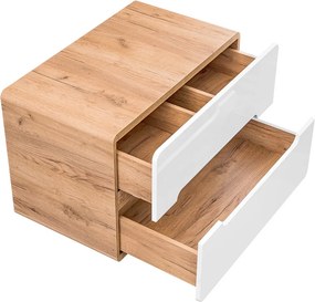 Szafka łazienkowa pod umywalkę nablatową 80 cm, Aruba 829 FSC, dąb craft złoty/biały połysk