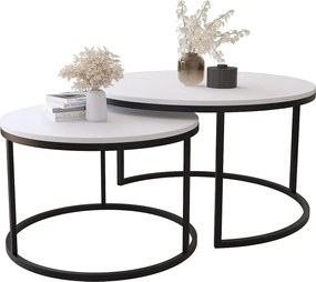 Zestaw białych okrągłych stolików kawowych Z1-S89