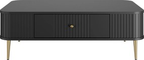 Stolik kawowy Vesper 103x60 cm z szufladą - czarny / złote nogi