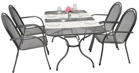 Metalowy zestaw ogrodowy CORINA III. 1 + 4 Stół prostokątny 190x105 cm (CT0310)