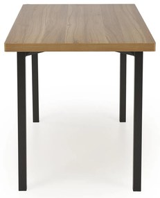 Zestaw drewniany stół + 4 krzesła, komplet naturalny / czarny MILTON