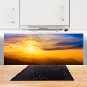 Szkło Dekoracyjne do Kuchni Szczyty Gór w Słońcu