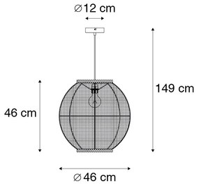 Orientalna lampa wisząca brązowa 46 cm - RobKolonialny Oswietlenie wewnetrzne