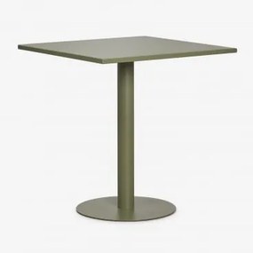 Kwadratowy Stół Kuchenny 70x70 Cm Z Żelaza Mizzi Intensywny Verde Olive - Sklum